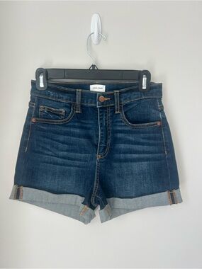 Sneak Peek Dark Blue Denim Cuffed Jean Shorts